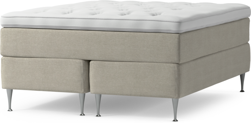 Delux Dream - Kontinentalsäng, dubbelsäng med bäddmadrass och sängben - Beige