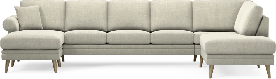 Eden - 3-sits soffa med schäslong vänster och divan höger - Beige