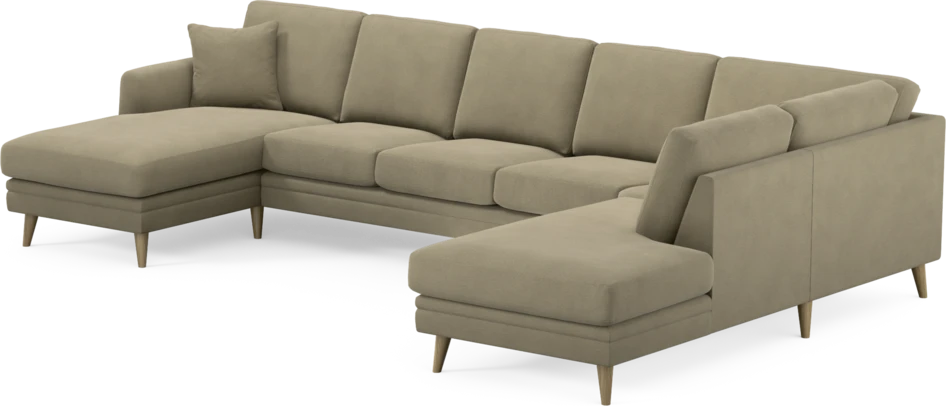 Eden - 3-sits soffa med schäslong vänster och divan höger - Beige