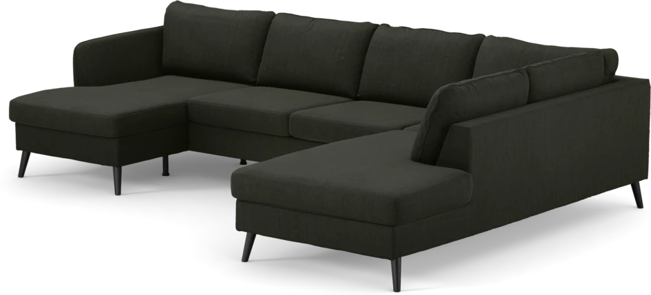 County - 3-sits soffa med schäslong vänster och divan höger - Grön