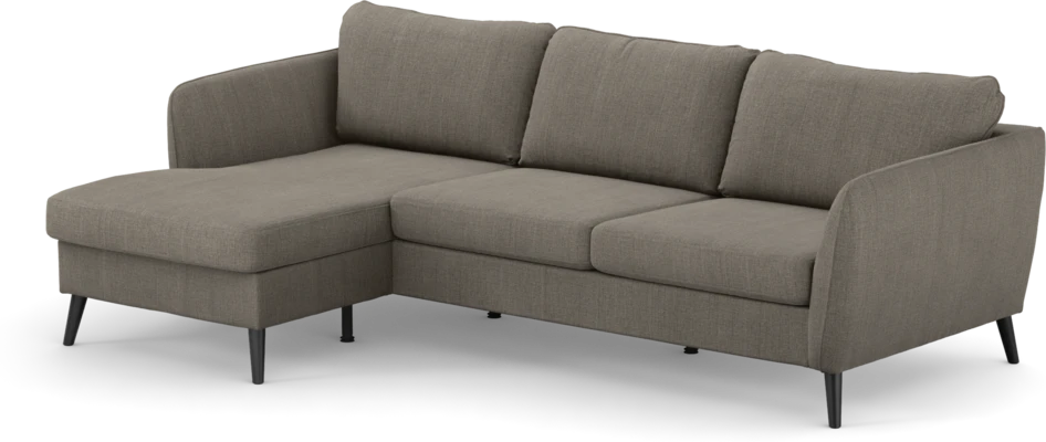 County - 3-sits soffa med flyttbar schäslong - Brun