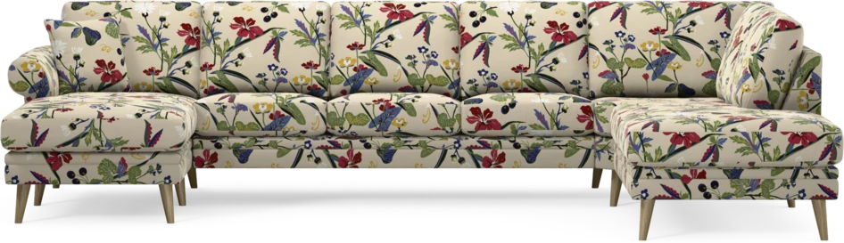 Eden - 3-sits soffa med schäslong vänster och divan höger - Flerfärgad