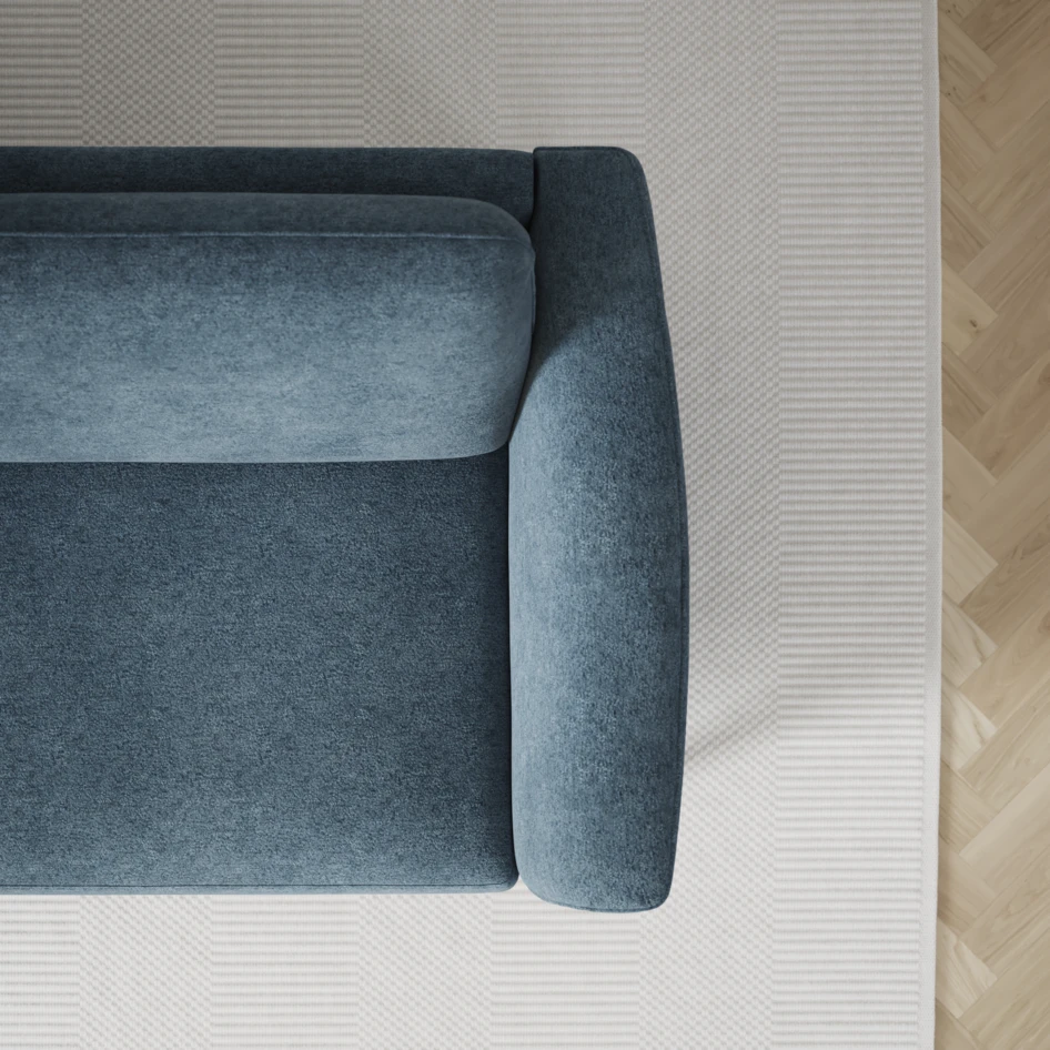 Bridge - Hörnsoffa, 2+3-sits med schäslong höger - Blå