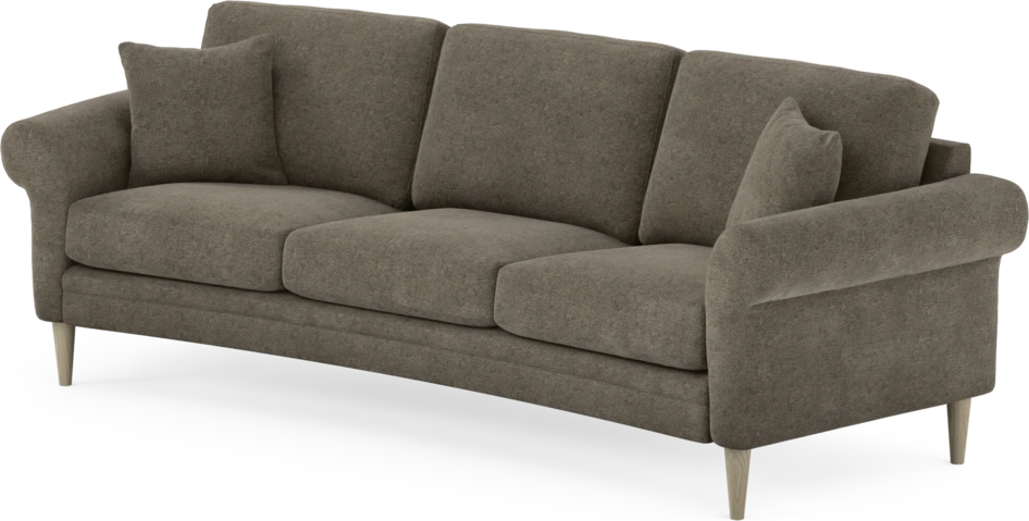 Eden - 3-sits soffa svängd - Brun