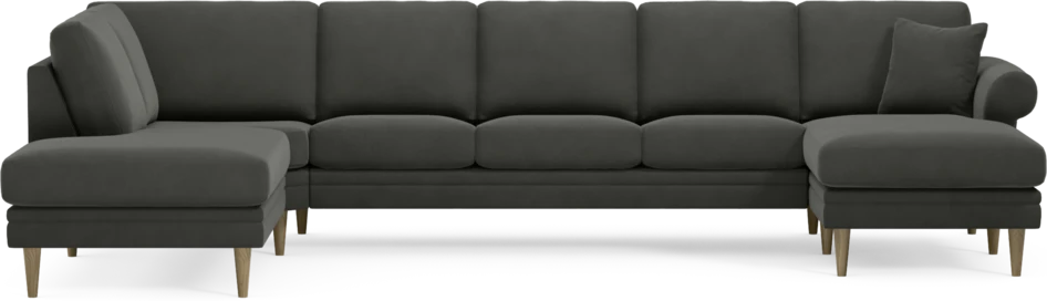 Eden - 3-sits soffa med divan vänster och schäslong höger - Grå
