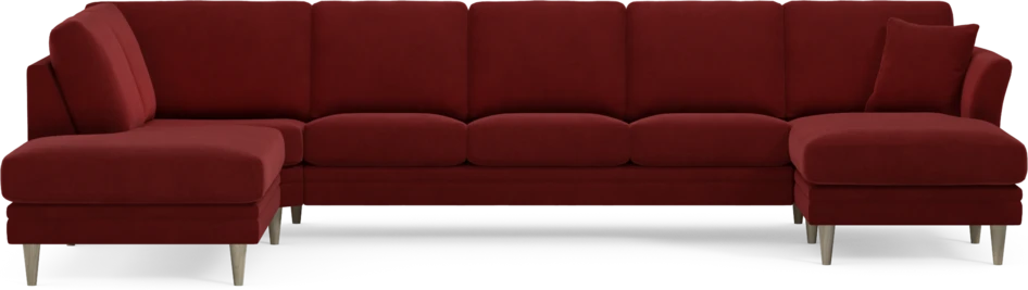 Eden - 3-sits soffa med divan vänster och schäslong höger - Röd