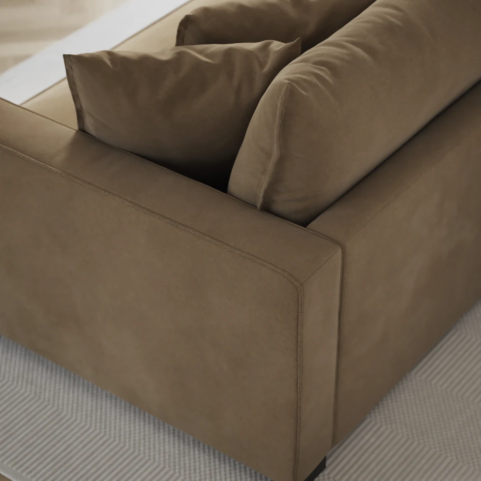 Rossi - 2-sits soffa med schäslong XL vänster - Beige