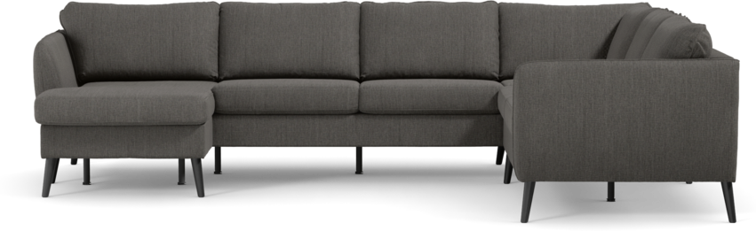 County - Hörnsoffa, 3+2-sits med schäslong vänster - Brun