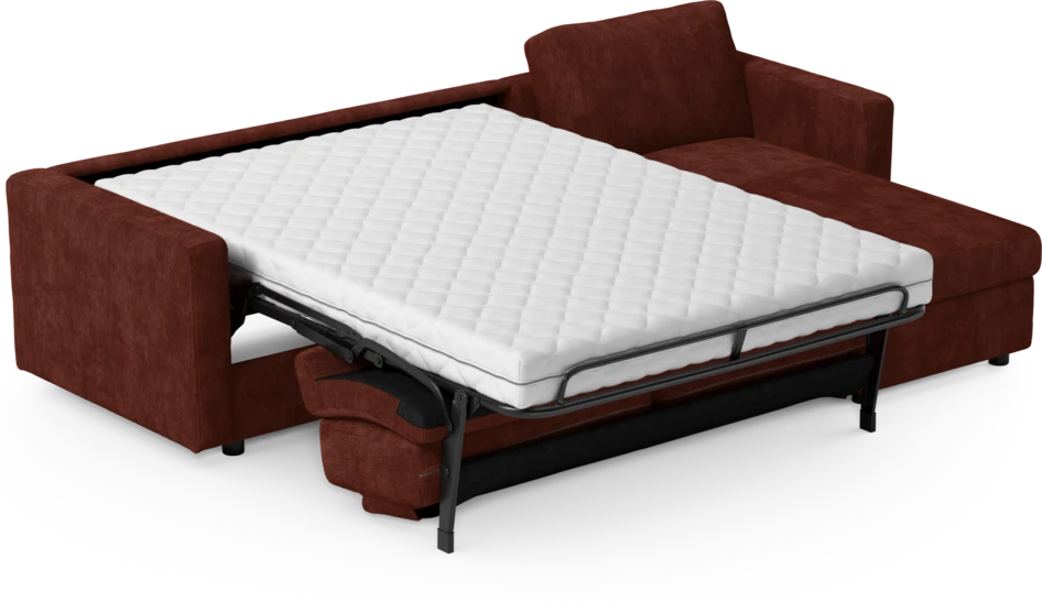 Lindö - Bäddsoffa 2,5-sits med schäslong, vändbar - Röd