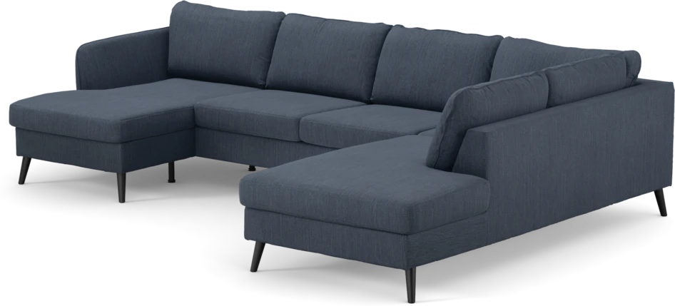 County - 3-sits soffa med schäslong vänster och divan höger - Blå