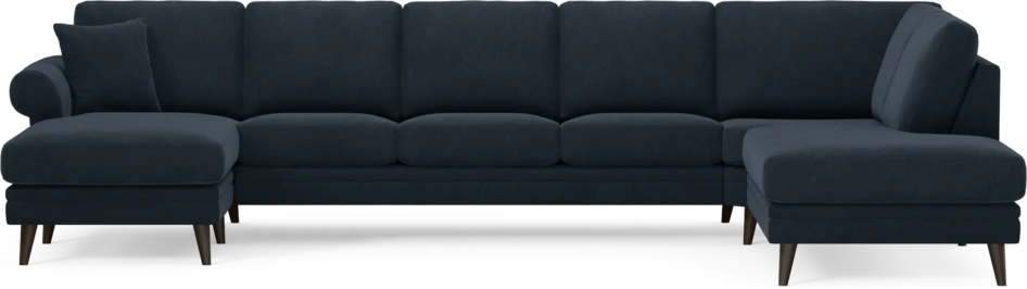 Eden - 3-sits soffa med schäslong vänster och divan höger - Blå