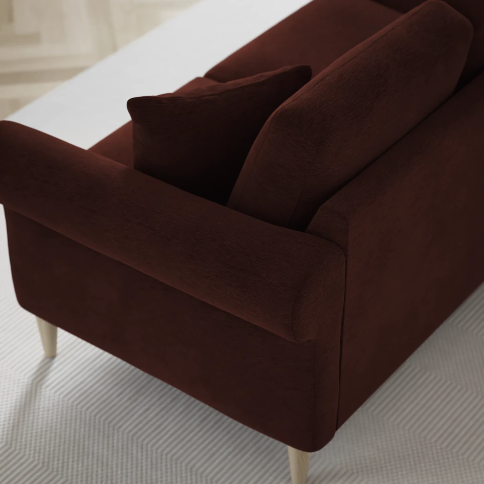 Eden - 3-sits soffa med schäslong vänster och divan höger - Orange