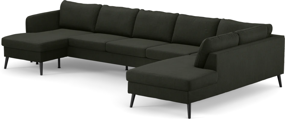 County - 4-sits soffa med schäslong vänster och divan höger - Grön