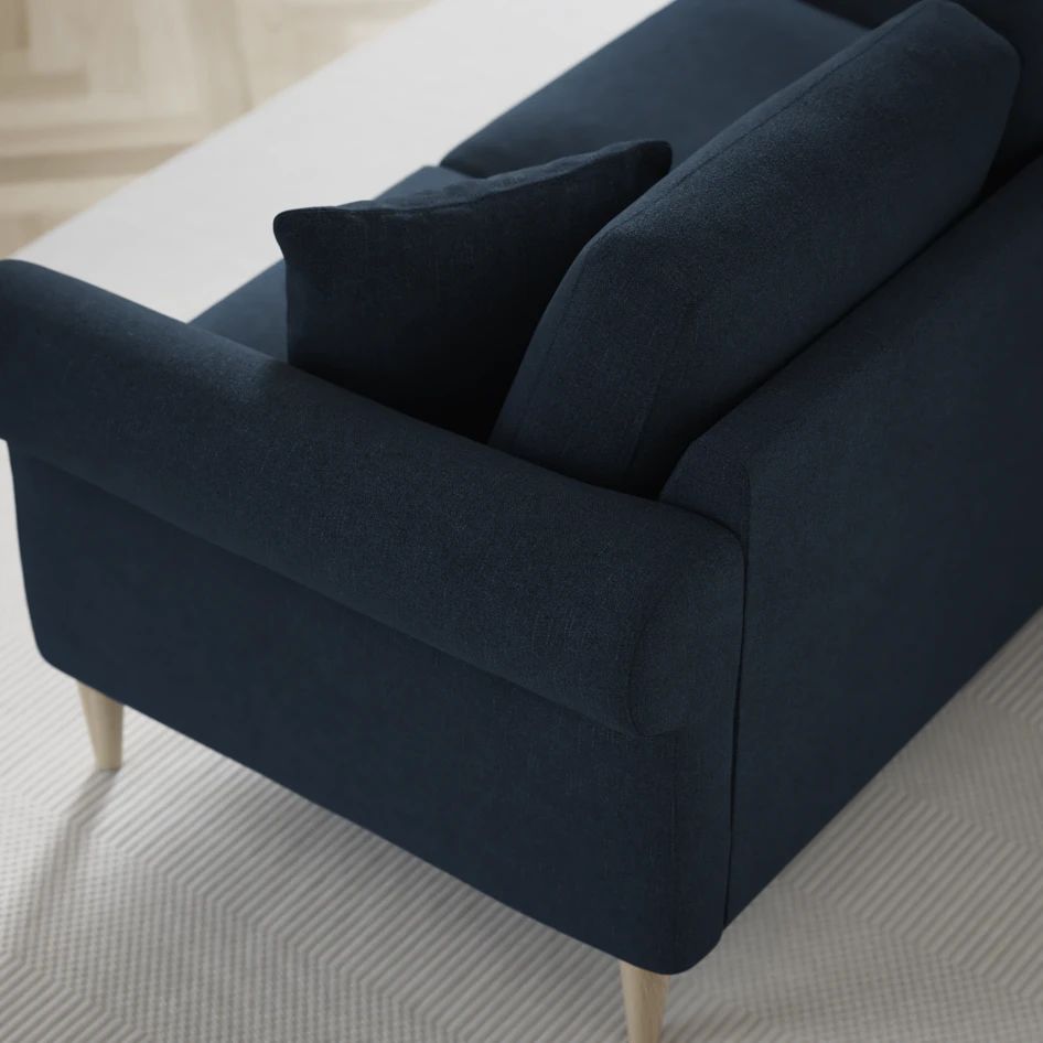 Eden - 3-sits soffa svängd - Blå