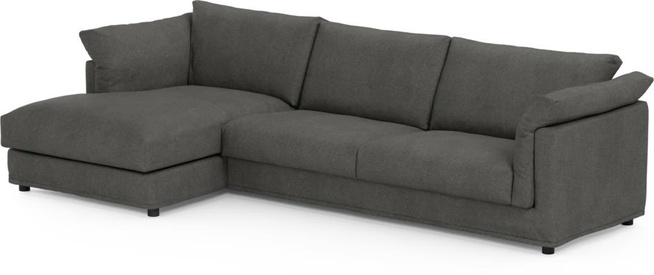 Cherrie - 3-sits soffa med schäslong vänster, med kappa - Grå