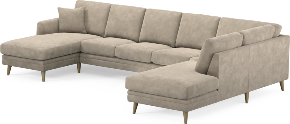 Eden - 3-sits soffa med schäslong vänster och divan höger - Beige