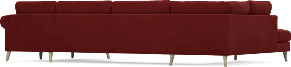 Bridge - 3-sits soffa med divan vänster och schäslong höger - Röd