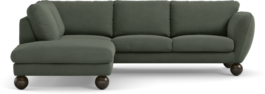 Madison Lux - 2-sits soffa med divan vänster - Grön