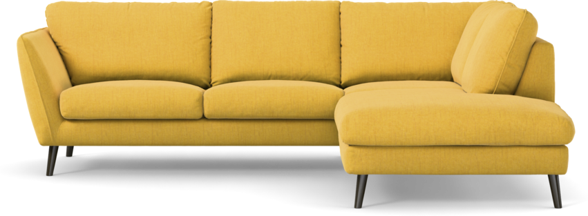 Madison Lux - 2-sits soffa med divan höger - Gul