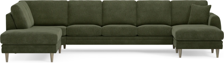 Eden - 3-sits soffa med divan vänster och schäslong höger - Grön