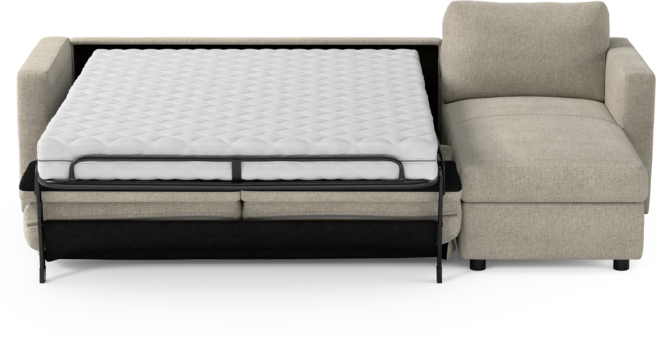 Lindö - Bäddsoffa 2,5-sits med schäslong, vändbar - Beige