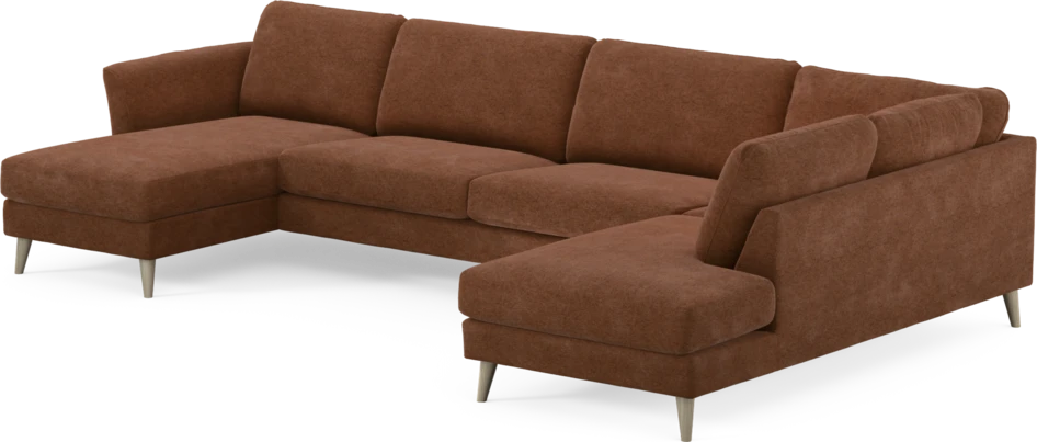 Bridge - 3-sits soffa med schäslong vänster och divan höger - Orange