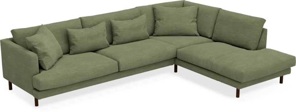 Harper - 3-sits soffa med divan höger - Grön