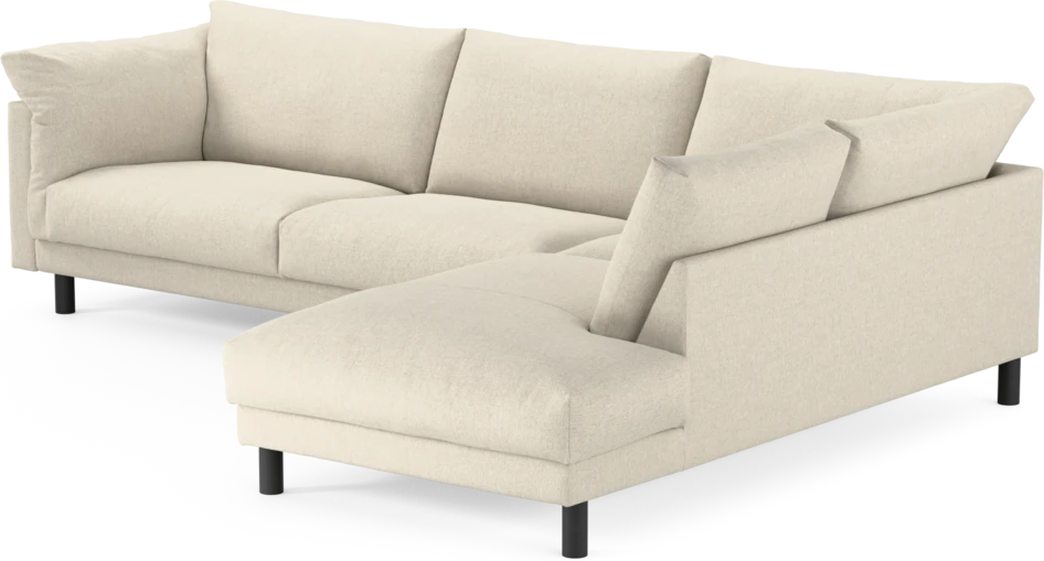 Cherrie - 3-sits soffa med divan höger, fast klädsel - Beige