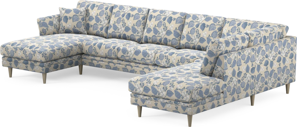 Eden - 3-sits soffa med schäslong vänster och divan höger - Flerfärgad