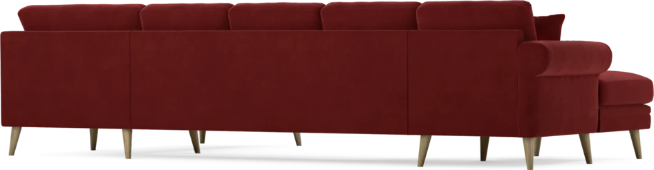 Eden - 3-sits soffa med schäslong vänster och divan höger - Röd