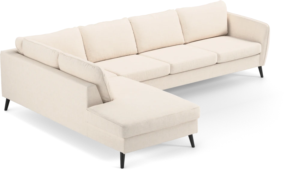 County - 3-sits soffa med divan vänster - Vit