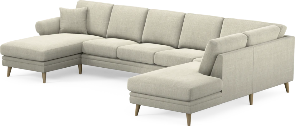 Eden - 3-sits soffa med schäslong vänster och divan höger - Beige