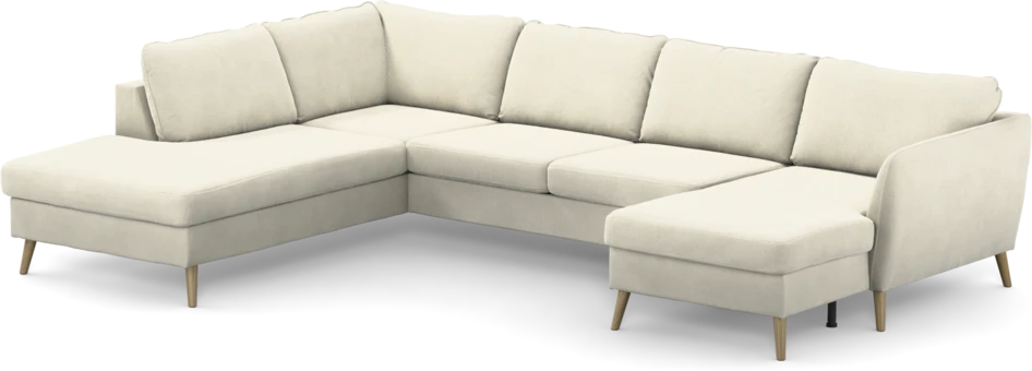 County - 3-sits soffa med divan vänster och schäslong höger - Vit