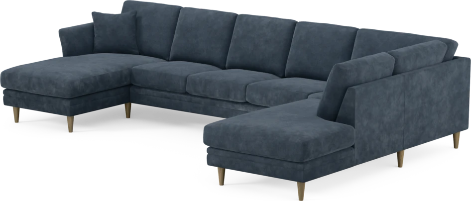 Eden - 3-sits soffa med schäslong vänster och divan höger - Blå