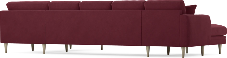 Eden - 3-sits soffa med schäslong vänster och divan höger - Röd