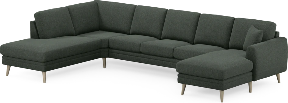 Eden - 3-sits soffa med divan vänster och schäslong höger - Grön