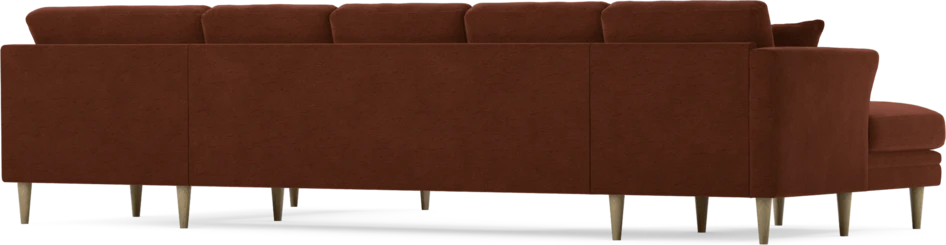 Eden - 3-sits soffa med schäslong vänster och divan höger - Orange