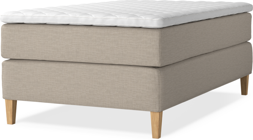 Delux Exclusive - Kontinentalsäng, enkelsäng 120 cm med bäddmadrass - Beige