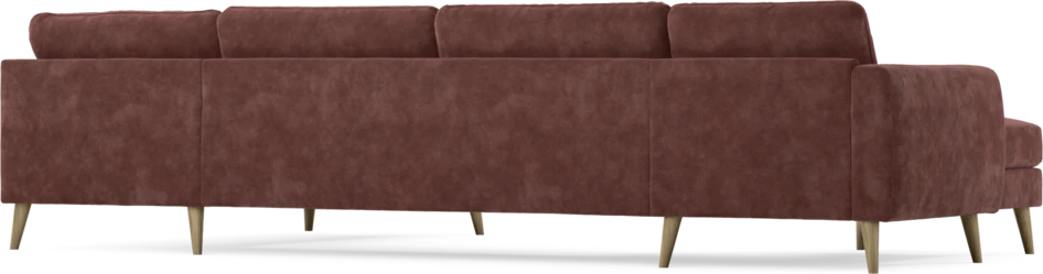 Bridge - 3-sits soffa med schäslong vänster och divan höger - Röd