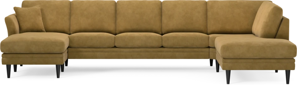 Eden - 3-sits soffa med schäslong vänster och divan höger - Gul