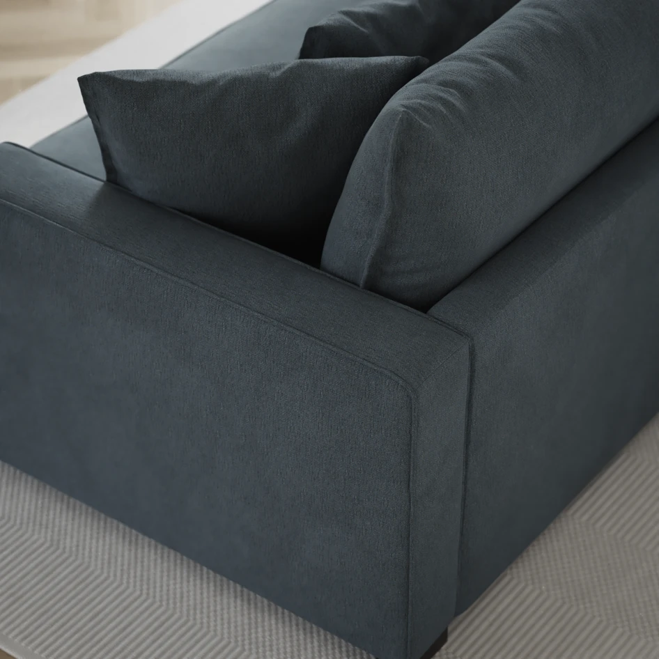 Rossi - 2-sits med armstöd vänster - Blå