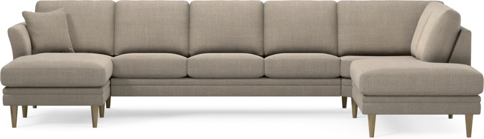 Eden - 3-sits soffa med schäslong vänster och divan höger - Beige