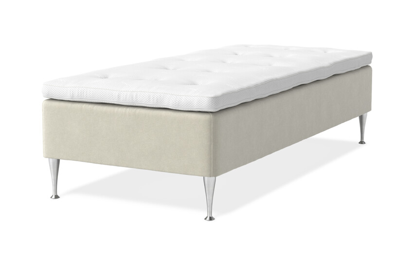 Sense Delux - Ramsäng, enkelsäng med bäddmadrass Sleep Delux vit - Beige