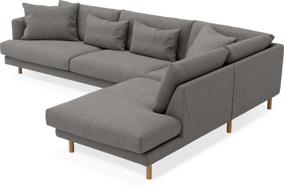 Harper - 3-sits soffa med divan höger - Grå