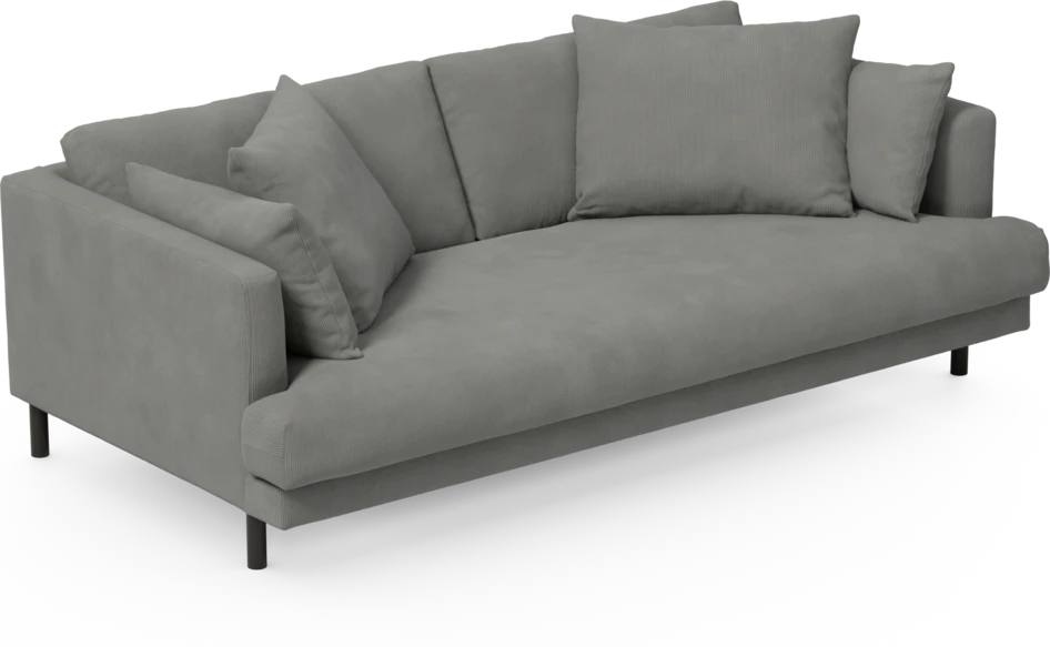 Harper - 3-sits soffa, hel dyna - Grå