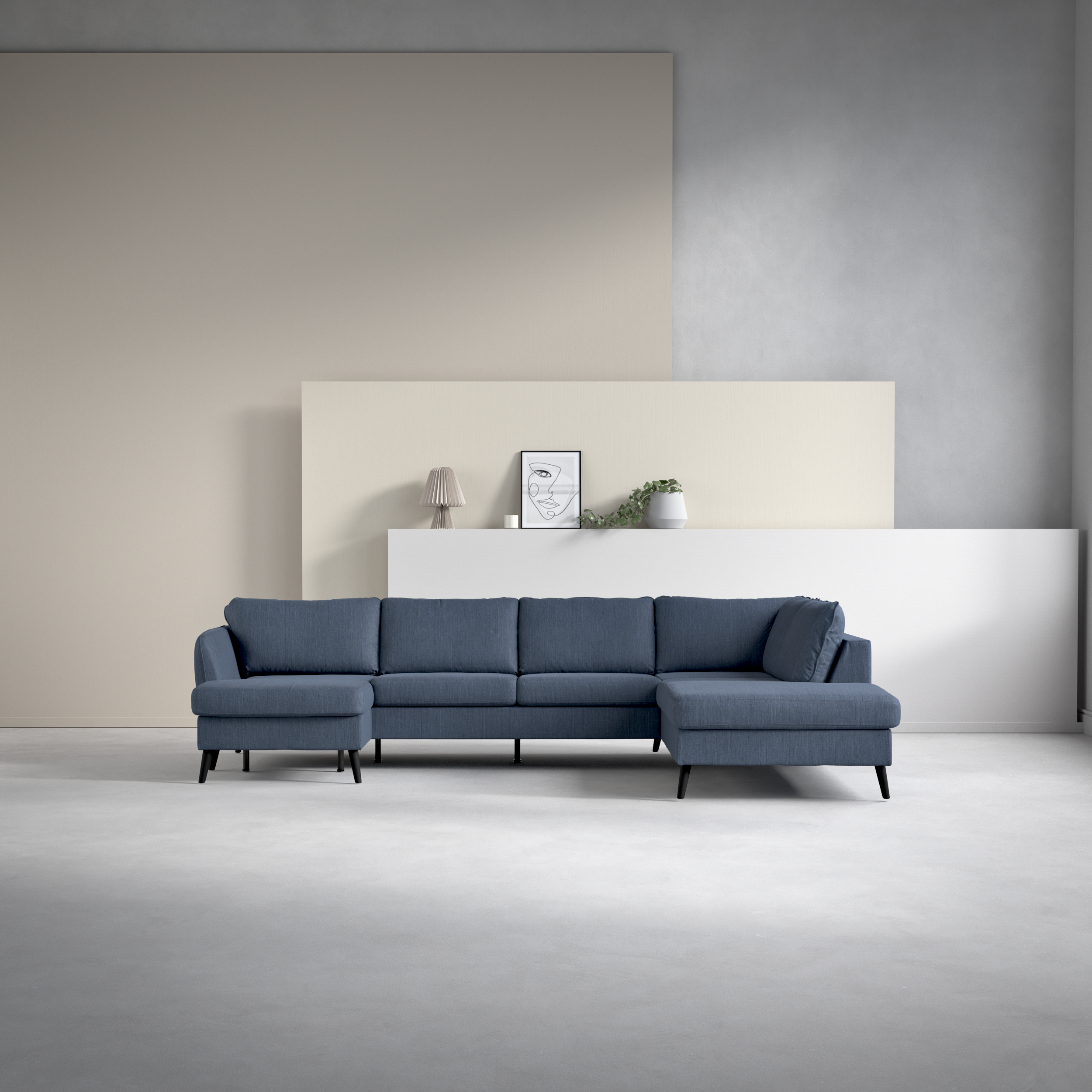 County - 3-sits soffa med schäslong vänster och divan höger - inspiration