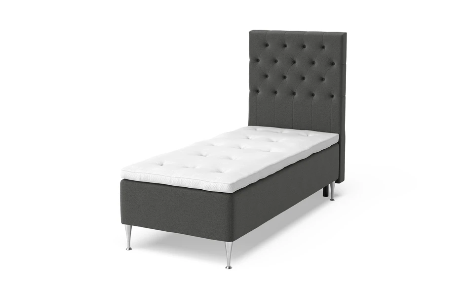 Dream Delux - Ramsäng, enkelsäng med bäddmadrass Sleep Delux vit - Svart