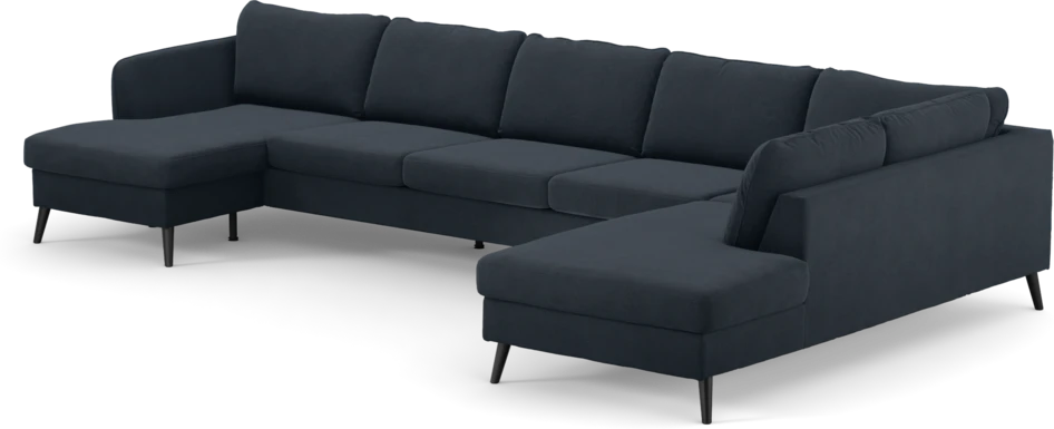 County - 4-sits soffa med schäslong vänster och divan höger - Blå