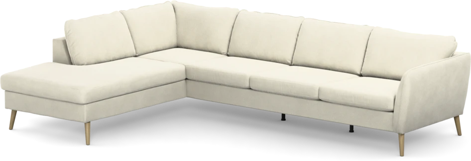 County - 3-sits soffa med divan vänster - Vit