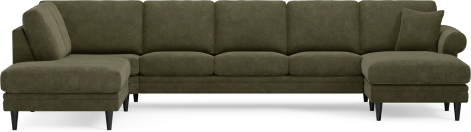 Eden - 3-sits soffa med divan vänster och schäslong höger - Grön